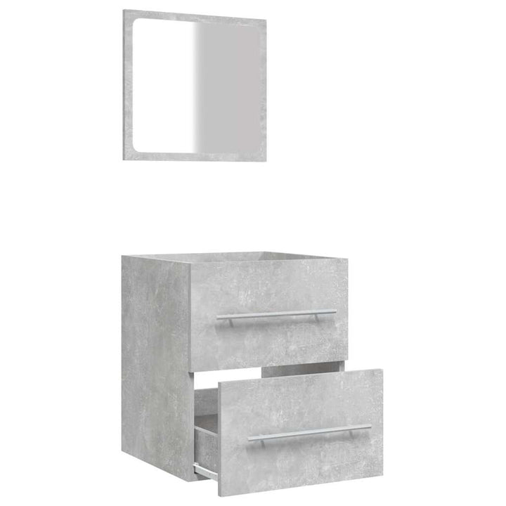 badeværelsesskab + spejl 41x38,5x48 cm konstrueret træ betongrå