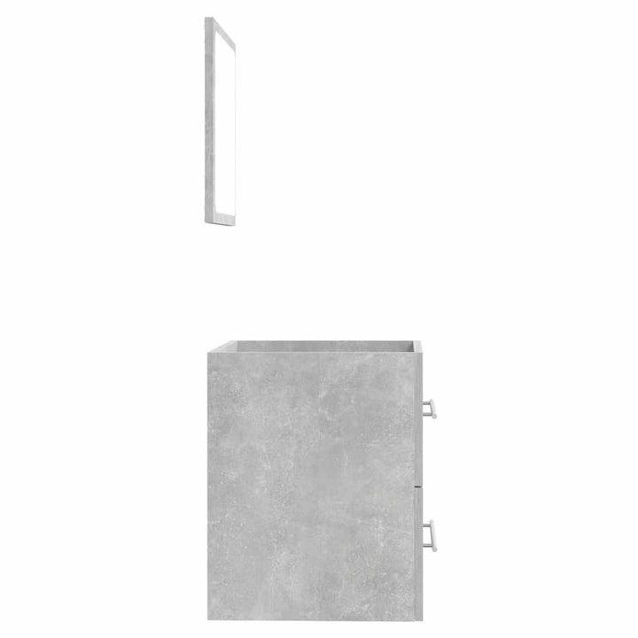 badeværelsesskab + spejl 41x38,5x48 cm konstrueret træ betongrå