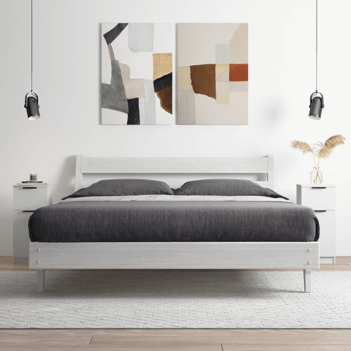 skænke 2 stk. 30x30x70 cm konstrueret træ hvid