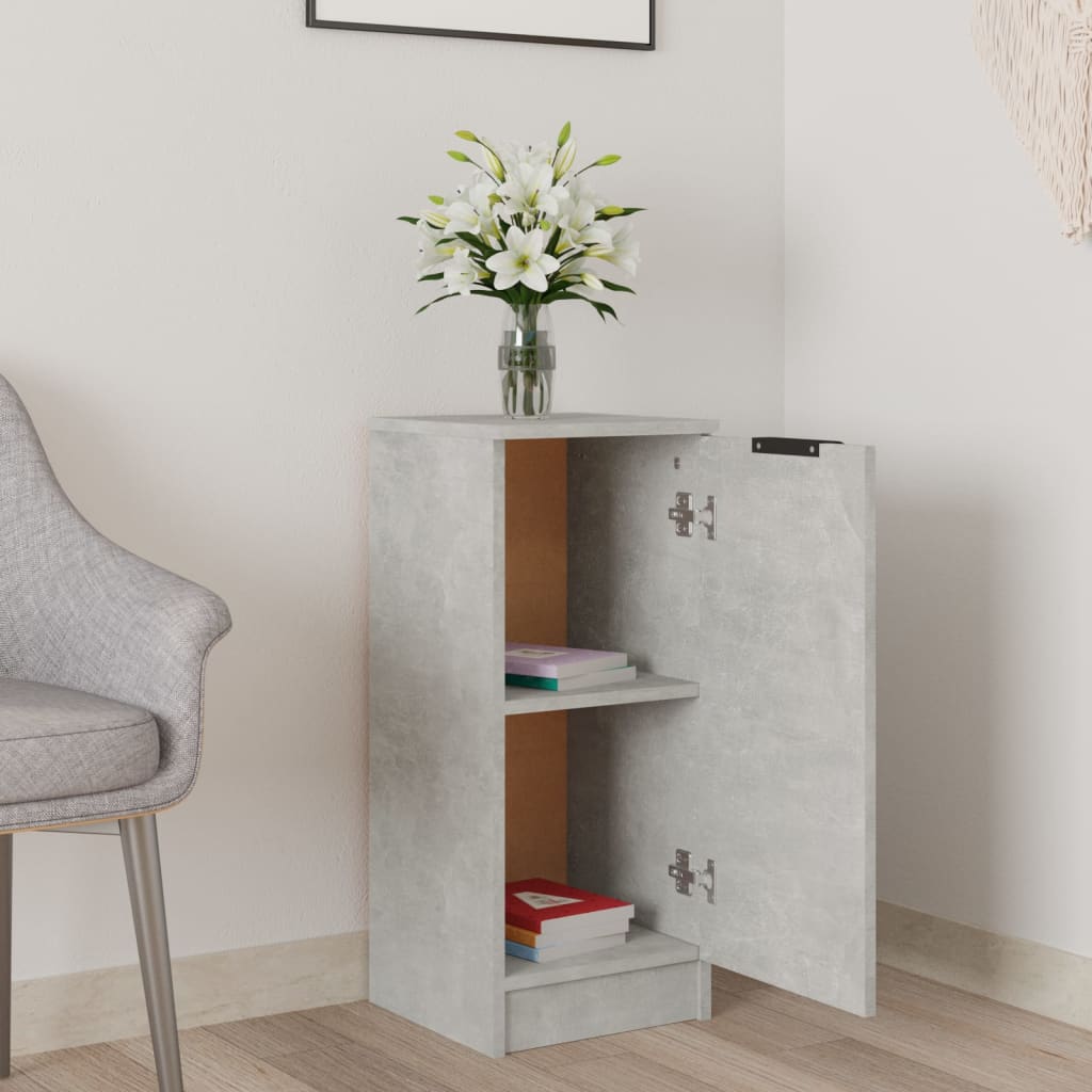 skænk 30x30x70 cm konstrueret træ betongrå