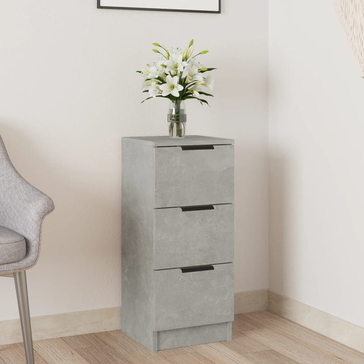 skænk 30x30x70 cm konstrueret træ betongrå