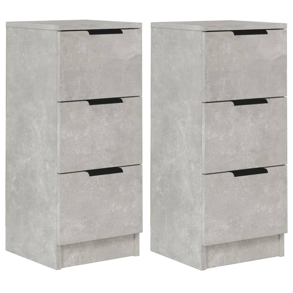 skænke 2 stk. 30x30x70 cm konstrueret træ betongrå