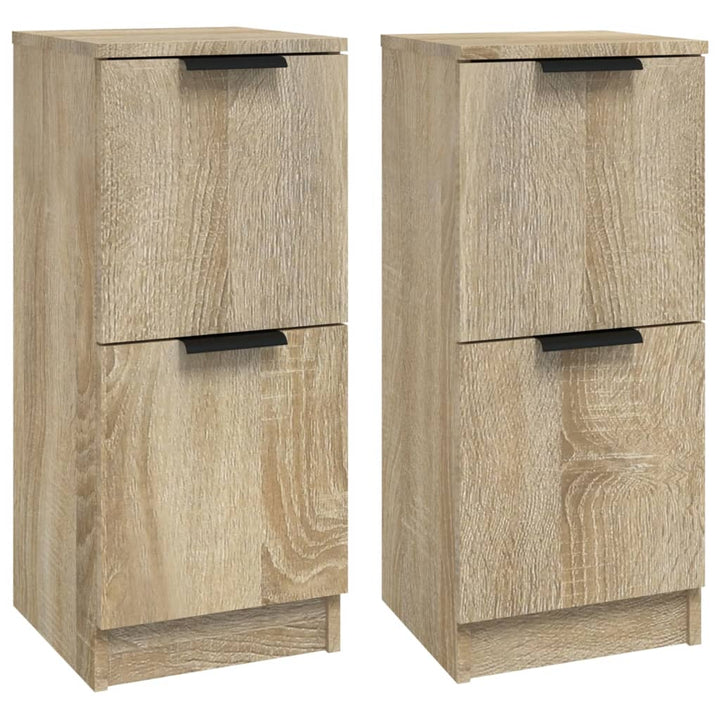 skænke 2 stk. 30x30x70 cm konstrueret træ sonoma-eg