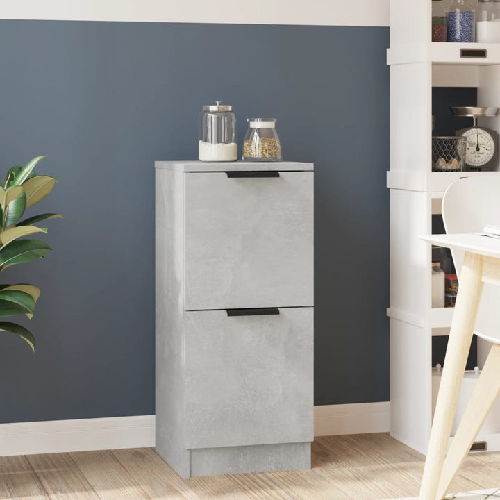 skænk 30x30x70 cm konstrueret træ betongrå