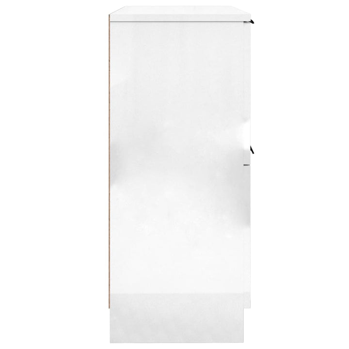 skænke 2 stk. 30x30x70 cm konstrueret træ hvid højglans