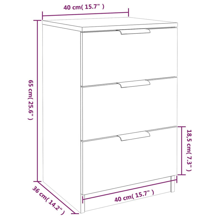 sengebord 40x36x65 cm sonoma-eg