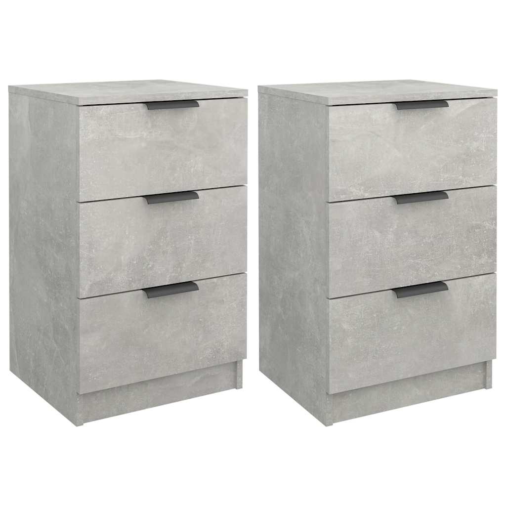 sengebord 40x36x65 cm 2 stk. betongrå