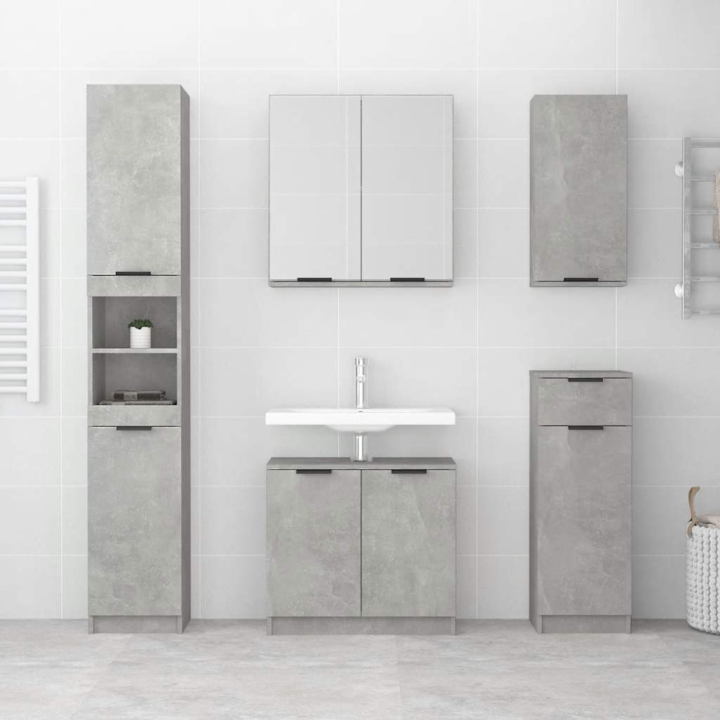 badeværelsesskab 64,5x33,5x59 cm konstrueret træ betongrå