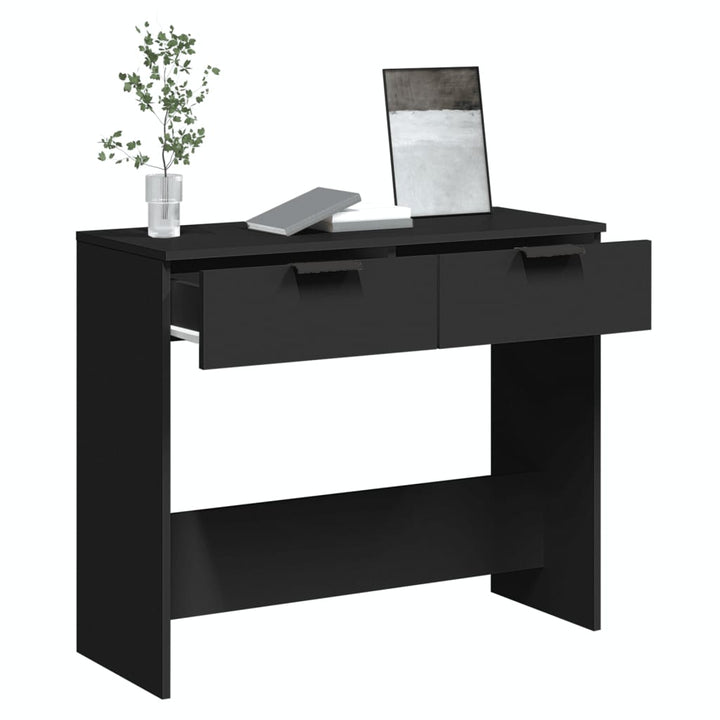 konsolbord 90x36x75 cm konstrueret træ sort