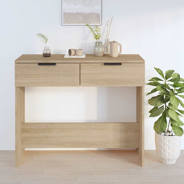 konsolbord 90x36x75 cm konstrueret træ sonoma-eg