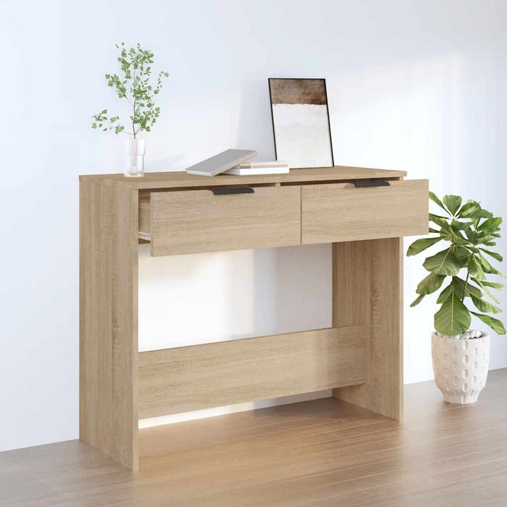 konsolbord 90x36x75 cm konstrueret træ sonoma-eg