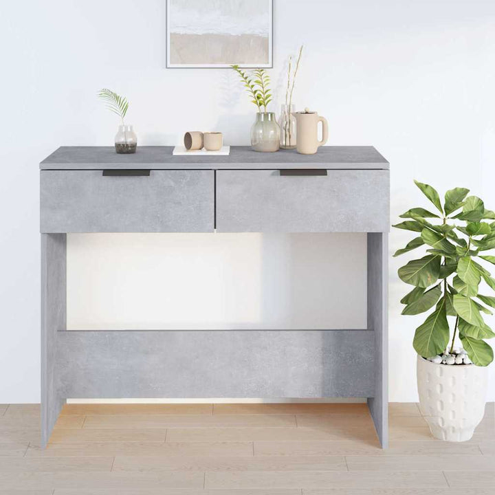konsolbord 90x36x75 cm konstrueret træ betongrå