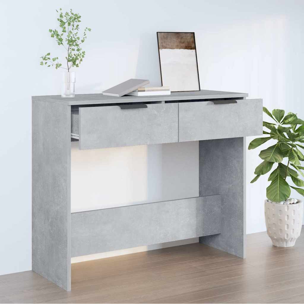 konsolbord 90x36x75 cm konstrueret træ betongrå