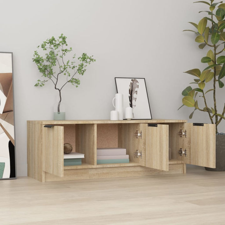 tv-bord 102x35x36,5 cm konstrueret træ sonoma-eg