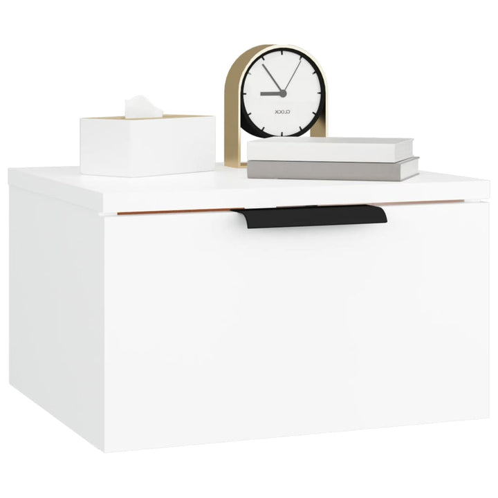 væghængt sengebord 34x30x20 cm hvid