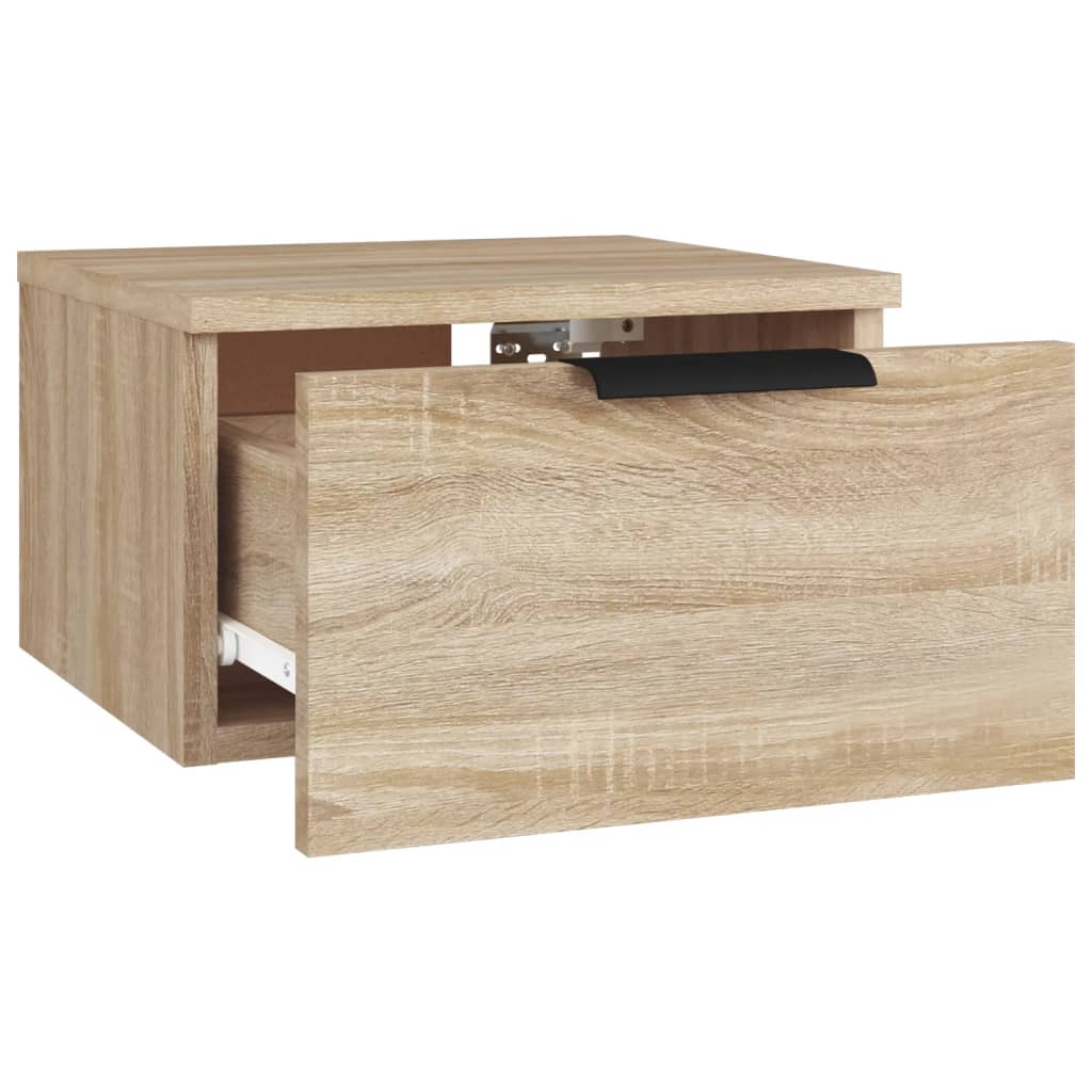 væghængt sengebord 34x30x20 cm sonoma-eg