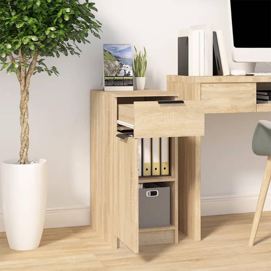 skrivebord 33,5x50x75 cm konstrueret træ sonoma-eg
