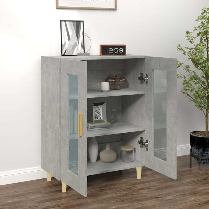skænk 69,5x34x90 cm konstrueret træ betongrå