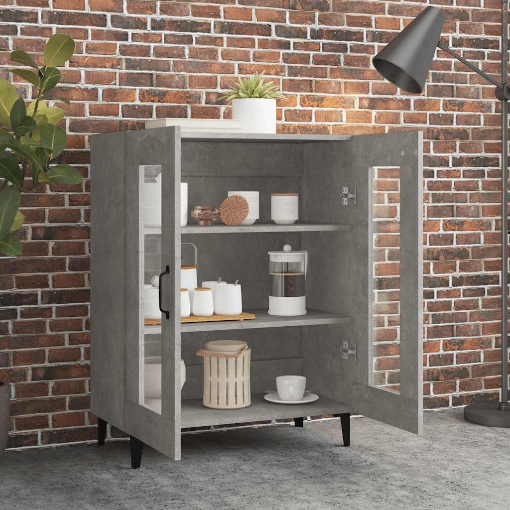 skænk 69,5x34x90 cm konstrueret træ betongrå
