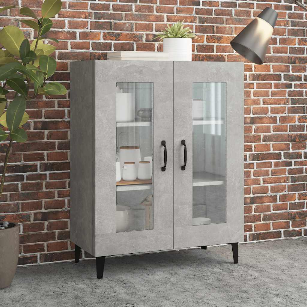 skænk 69,5x34x90 cm konstrueret træ betongrå