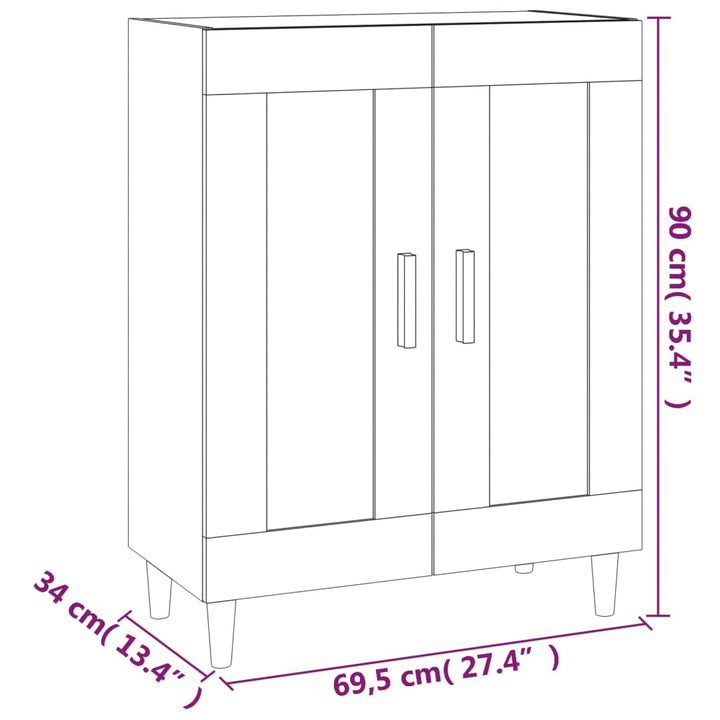 skænk 69,5x34x90 cm konstrueret træ sonoma-eg