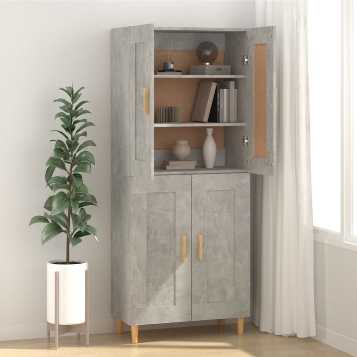skænk 69,5x34x90 cm konstrueret træ betongrå