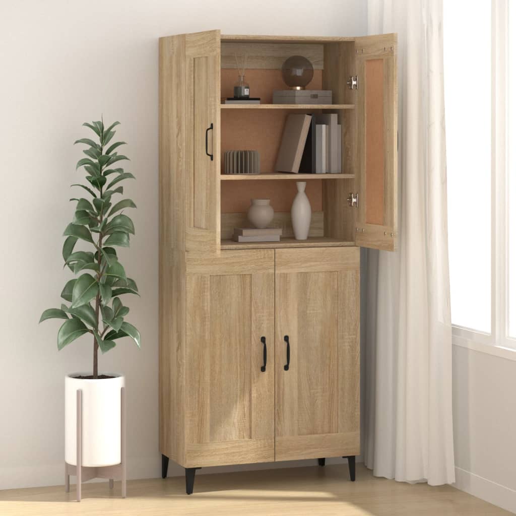 skænk 69,5x34x90 cm konstrueret træ sonoma-eg