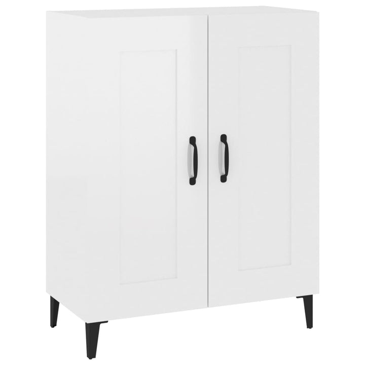 skænk 69,5x34x90 cm konstrueret træ hvid højglans