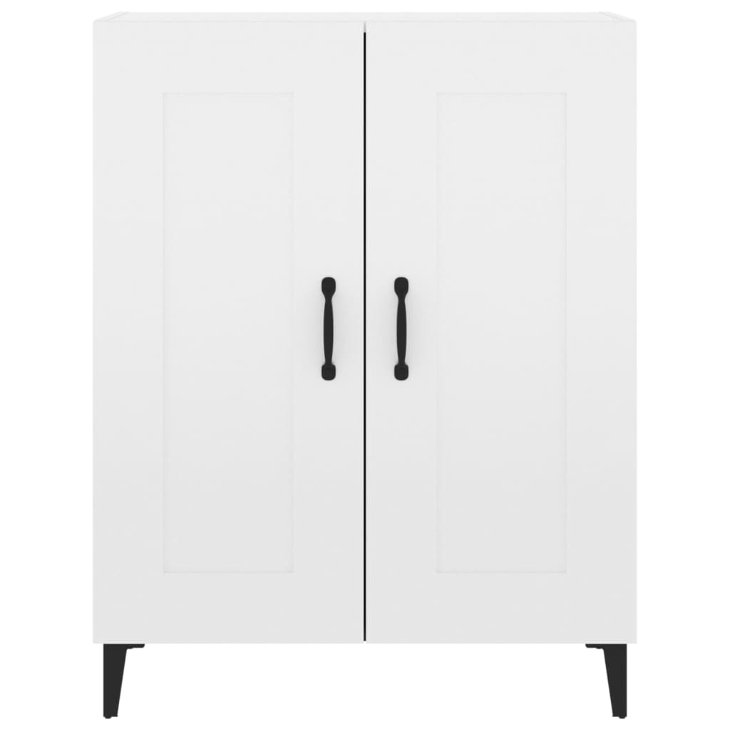 skænk 69,5x34x90 cm konstrueret træ hvid højglans