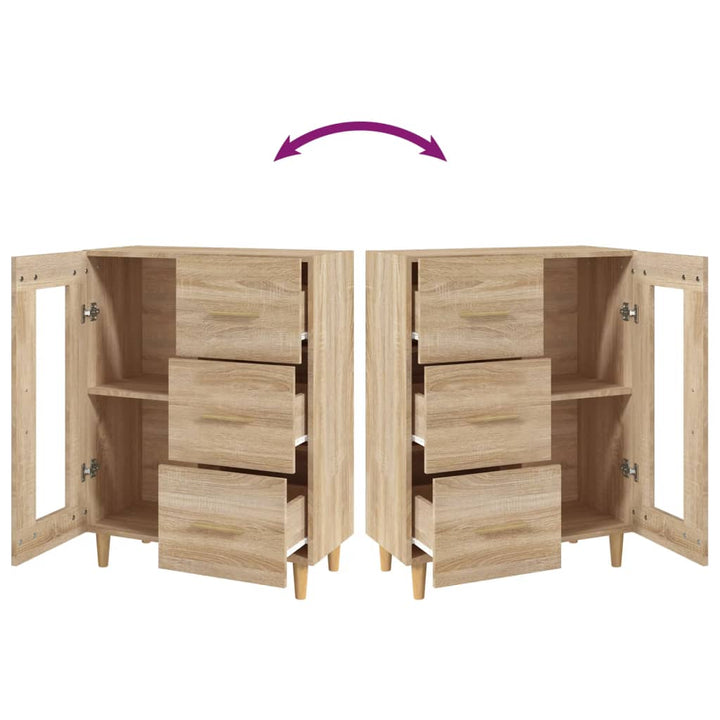 skænk 69,5x34x90 cm konstrueret træ sonoma-eg