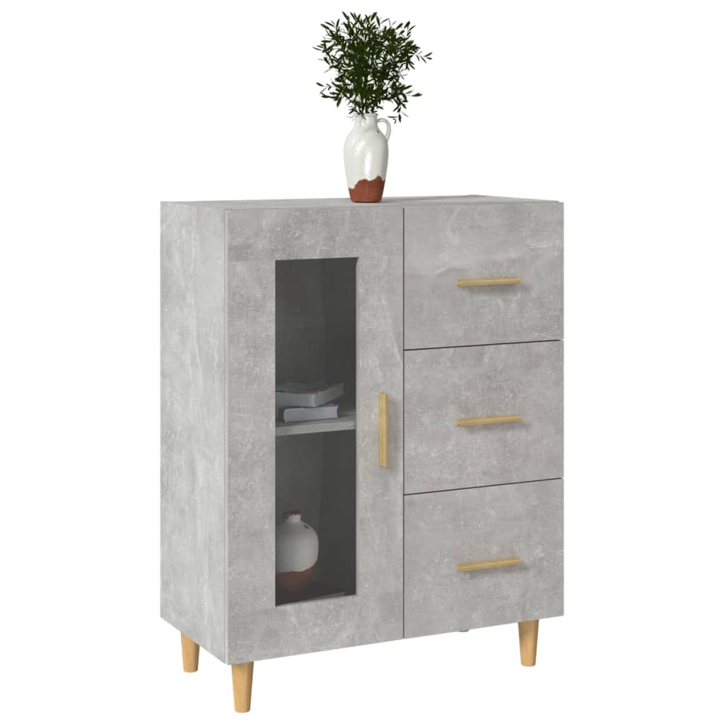 skænk 69,5x34x90 cm konstrueret træ betongrå