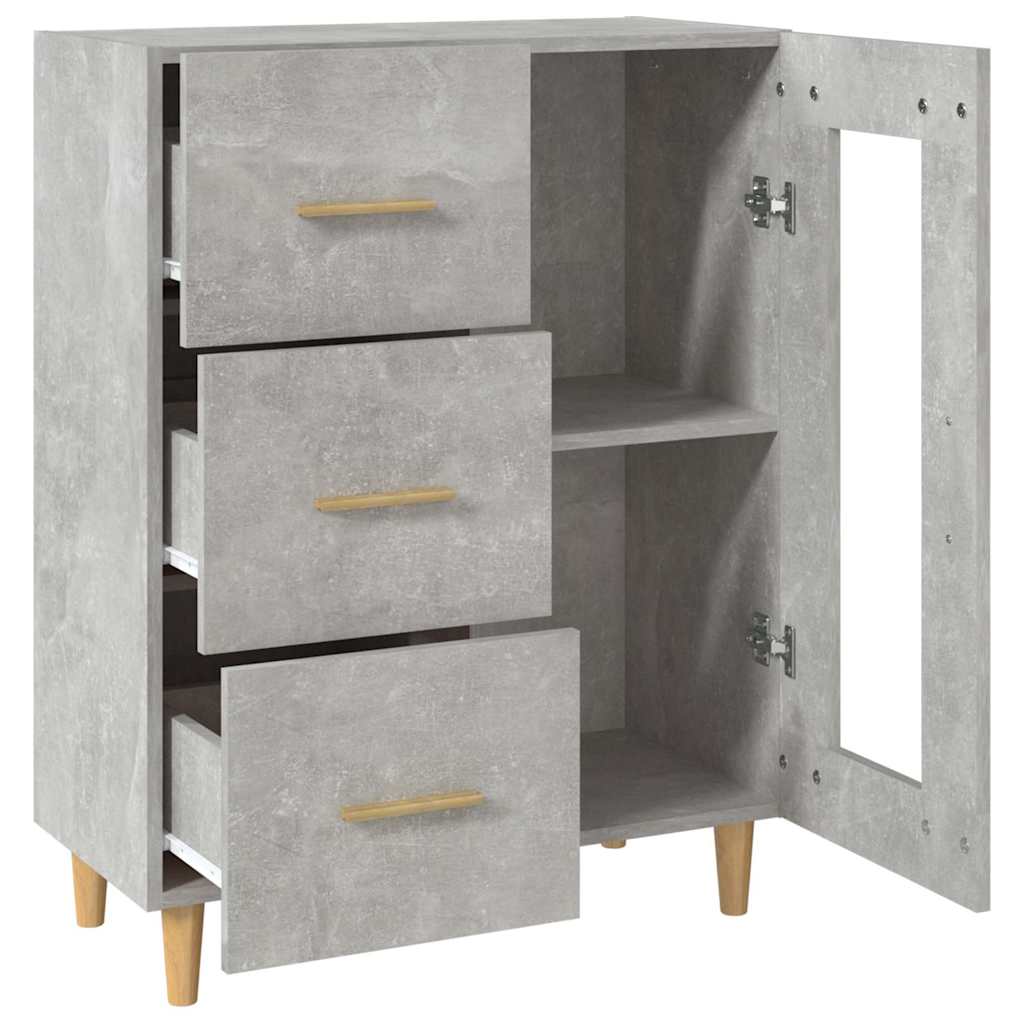 skænk 69,5x34x90 cm konstrueret træ betongrå