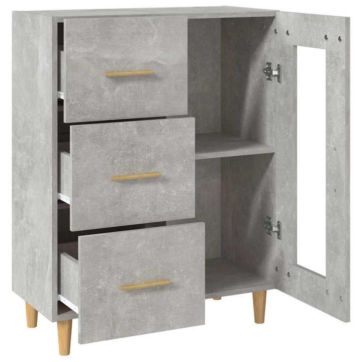 skænk 69,5x34x90 cm konstrueret træ betongrå
