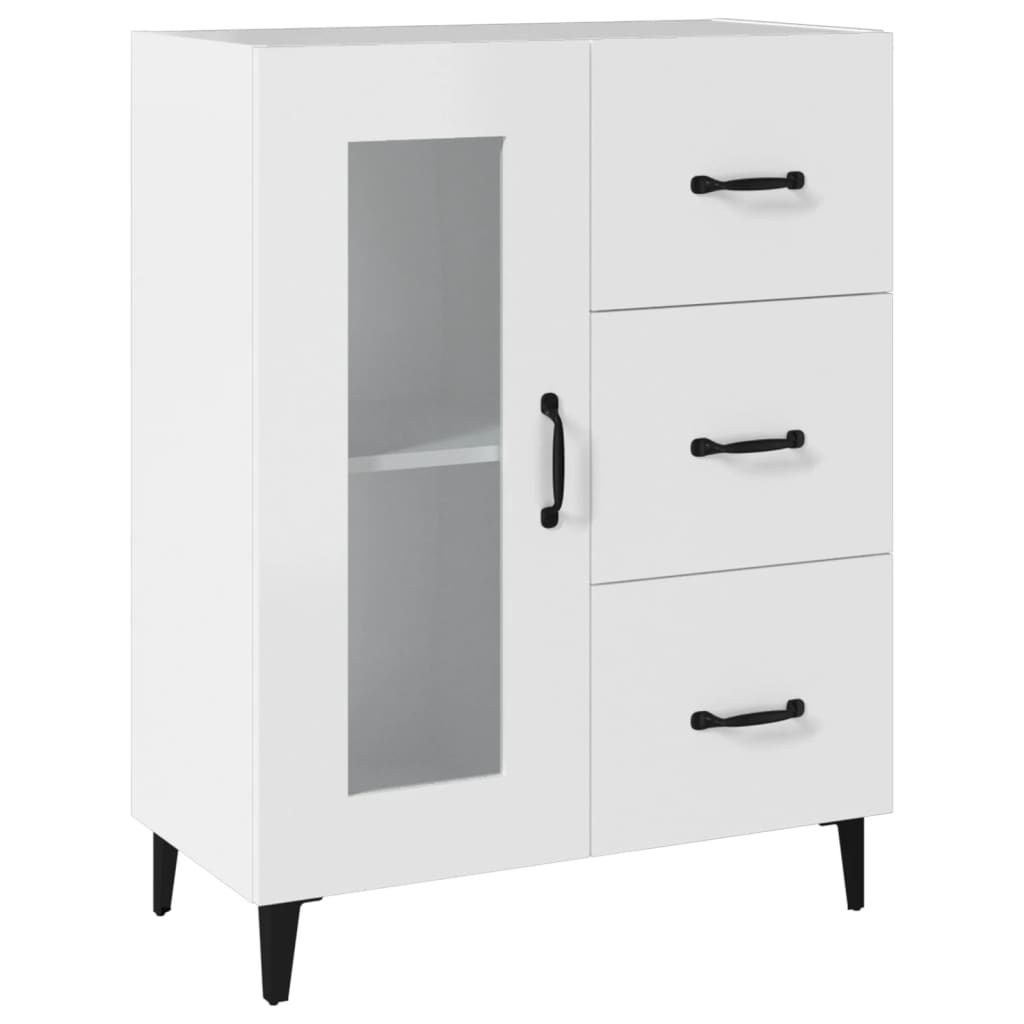 skænk 69,5x34x90 cm konstrueret træ hvid