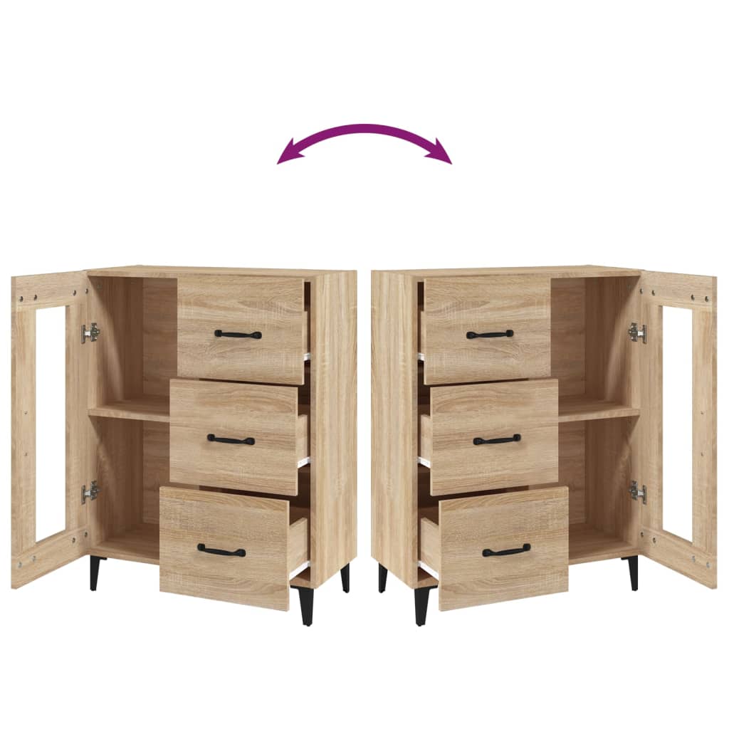 skænk 69,5x34x90 cm konstrueret træ sonoma-eg