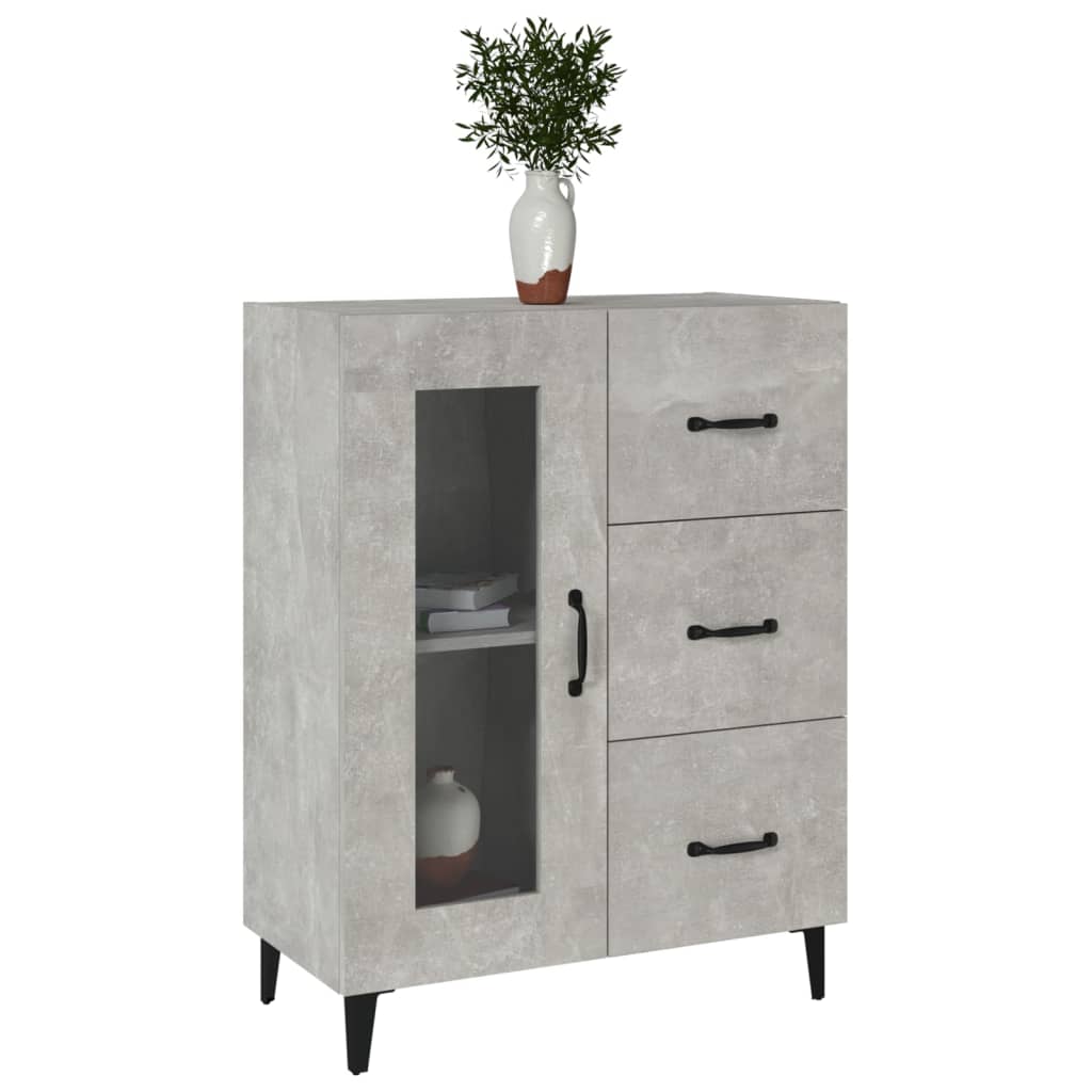 skænk 69,5x34x90 cm konstrueret træ betongrå