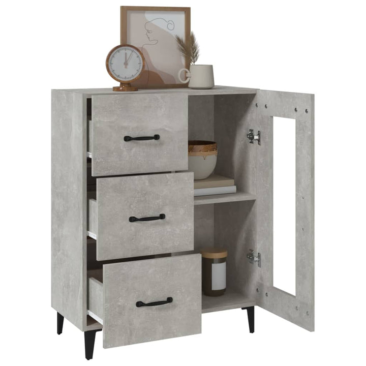 skænk 69,5x34x90 cm konstrueret træ betongrå
