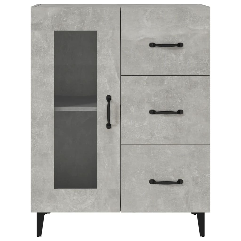skænk 69,5x34x90 cm konstrueret træ betongrå