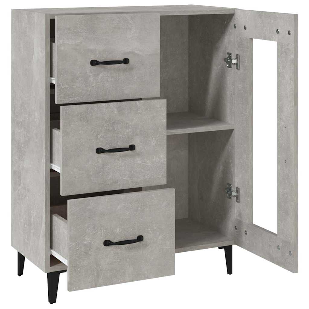 skænk 69,5x34x90 cm konstrueret træ betongrå