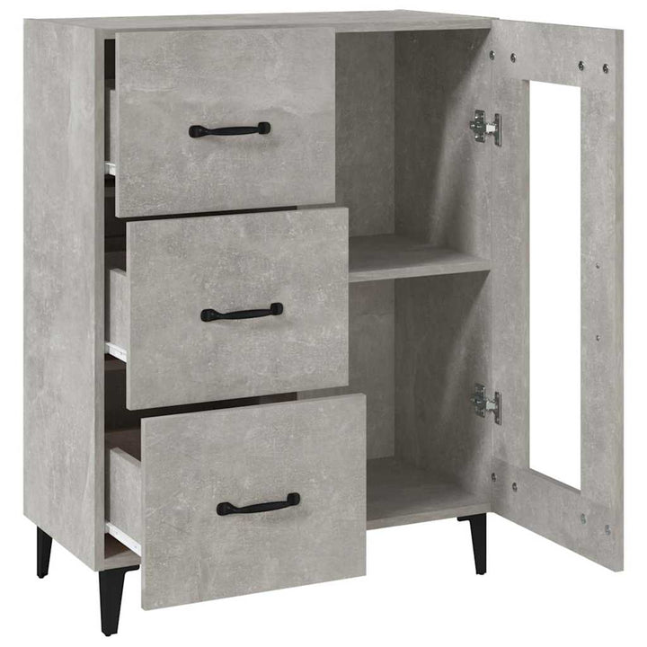 skænk 69,5x34x90 cm konstrueret træ betongrå