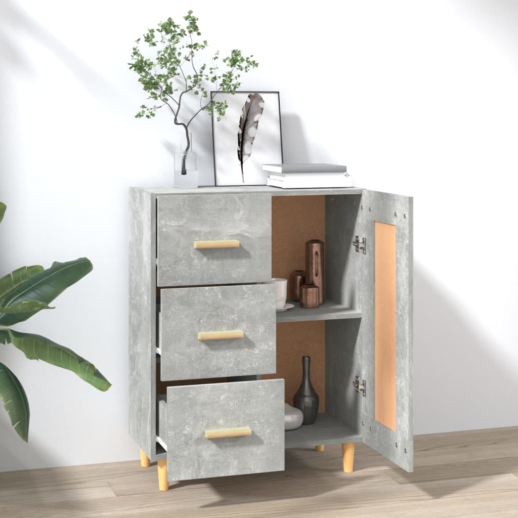 skænk 69,5x34x90 cm konstrueret træ betongrå