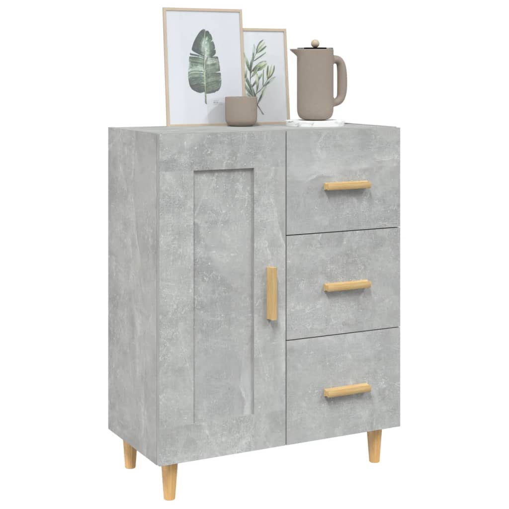 skænk 69,5x34x90 cm konstrueret træ betongrå