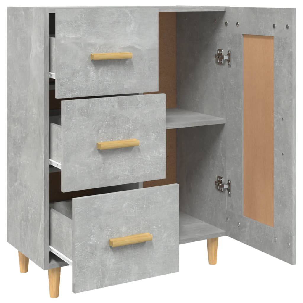 skænk 69,5x34x90 cm konstrueret træ betongrå