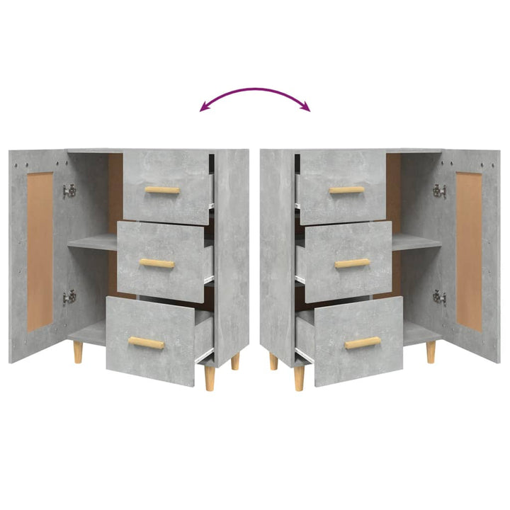 skænk 69,5x34x90 cm konstrueret træ betongrå