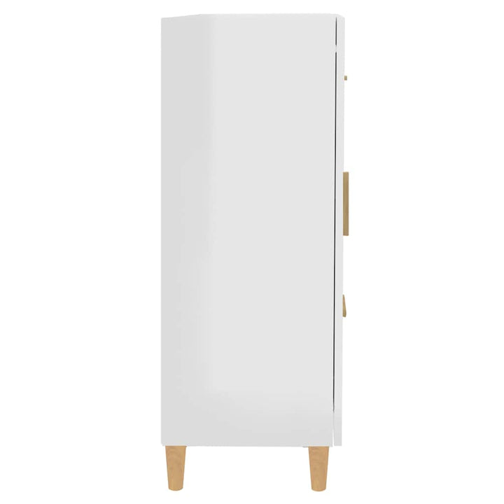 skænk 69,5x34x90 cm konstrueret træ hvid højglans