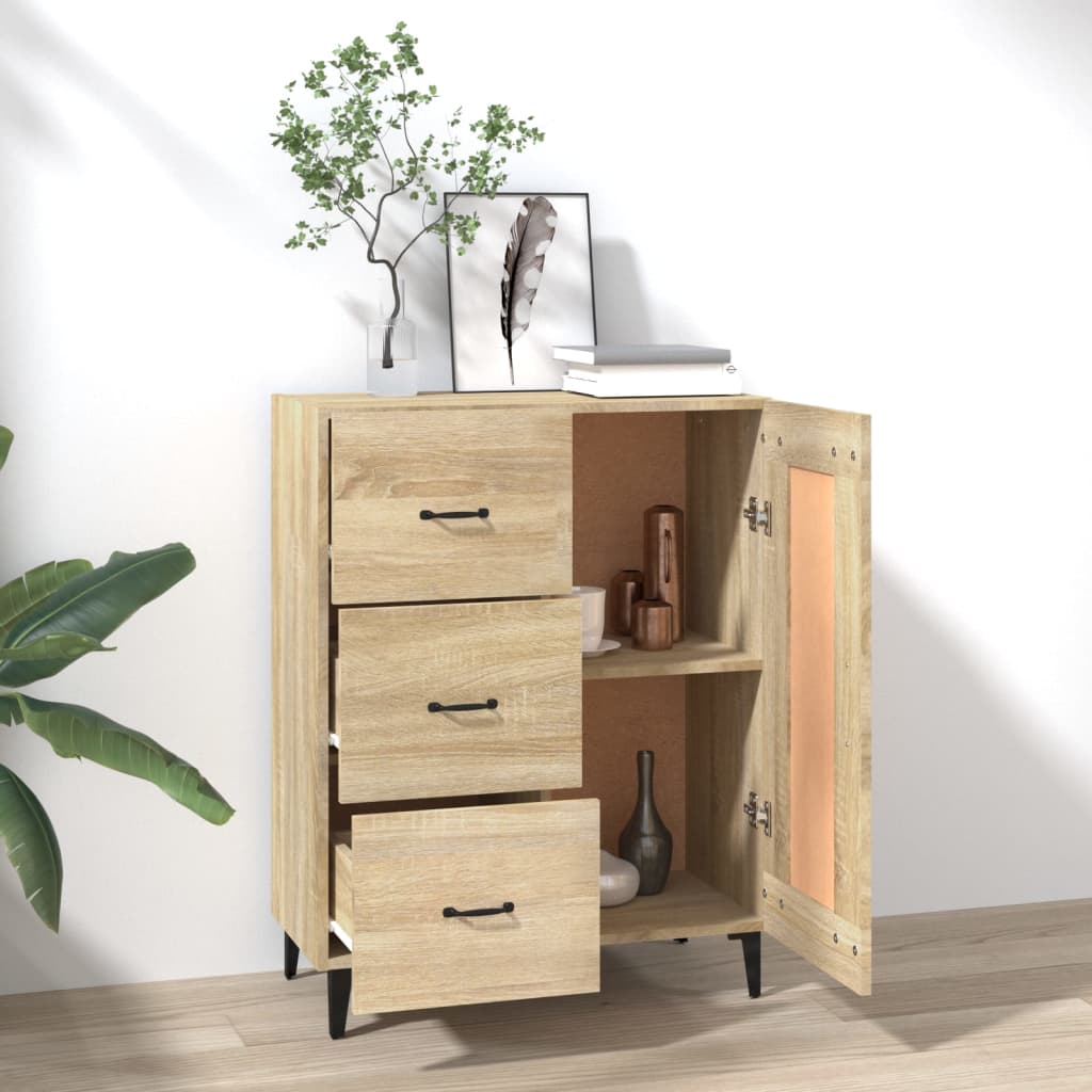 skænk 69,5x34x90 cm konstrueret træ sonoma-eg