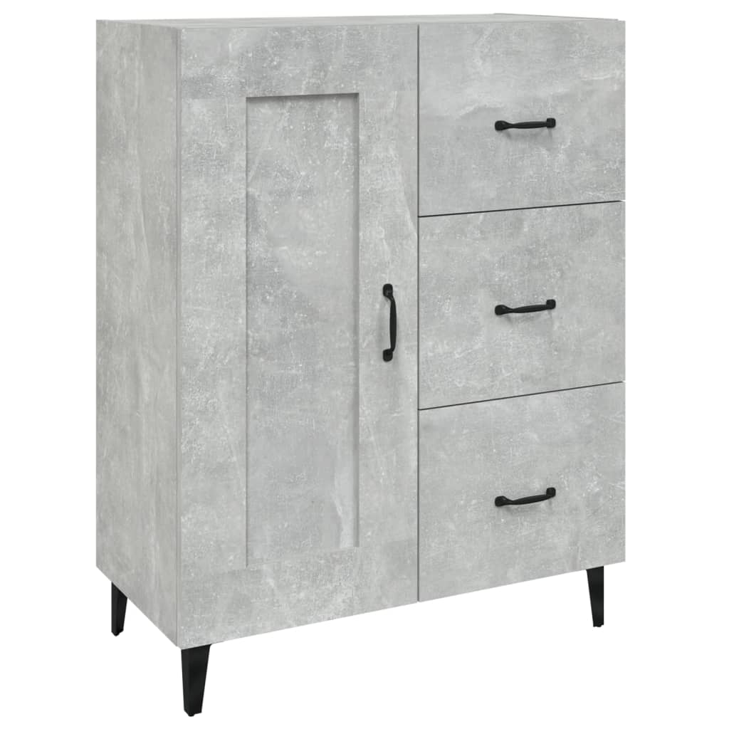 skænk 69,5x34x90 cm konstrueret træ betongrå