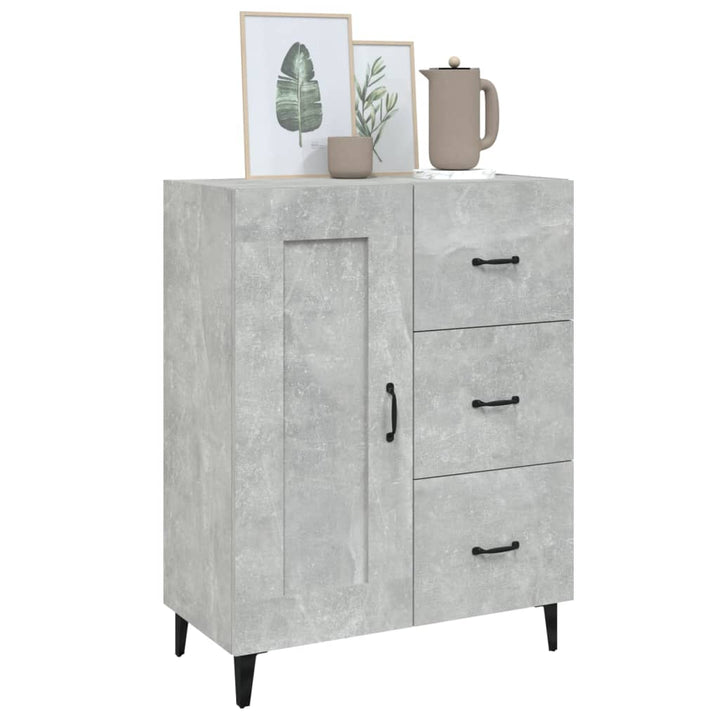 skænk 69,5x34x90 cm konstrueret træ betongrå