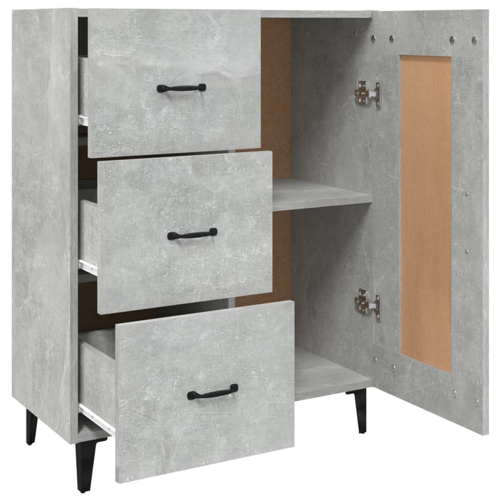 skænk 69,5x34x90 cm konstrueret træ betongrå