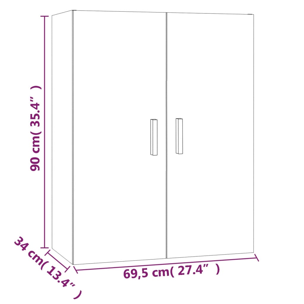 vægskab 69,5x34x90 cm sonoma-eg